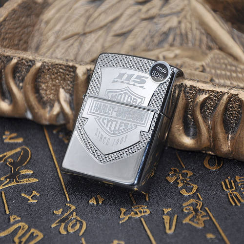 哈雷打火机zippo黑冰115周年纪念