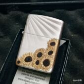 防风送礼 盔甲千语向日葵向阳而生男士 zippo原装 芝宝打火机正版