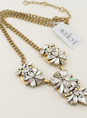 欧美设计感复古夸张白色水晶项链