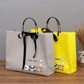 无纺布礼品袋蝴蝶结免税店叉耳丝带月饼手提袋覆膜服装 加厚购物袋