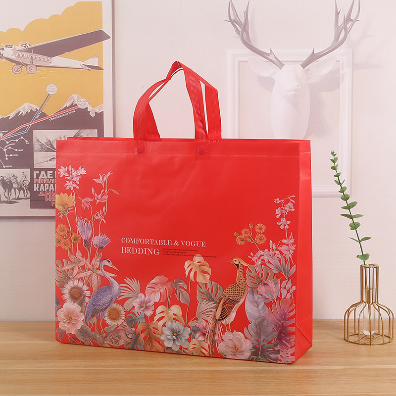 家纺四件套手提袋服装店羽绒服超大无纺布购物袋空调被包装袋定制