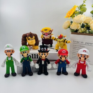 塑料动漫手办玛丽马里奥路易瓦里奥直手金刚火龙库巴西服马里奥