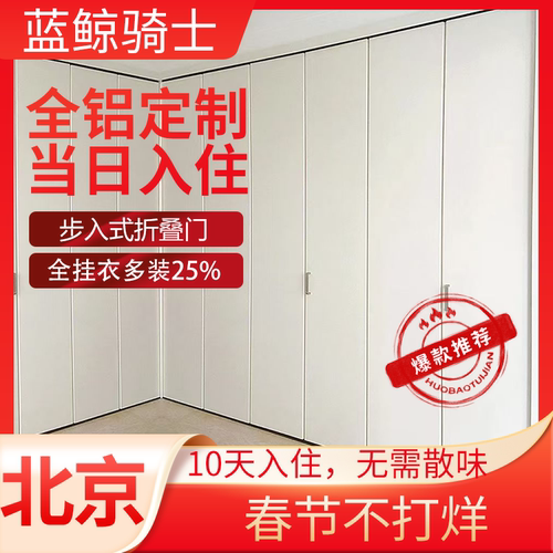 隐形折叠推拉壁橱柜门现代卧室