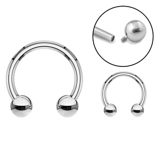 穿刺饰品钛钢内螺纹马蹄环鼻中隔微笑钉圆环基础钉男女唇环新唇钉