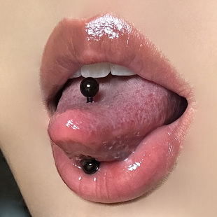 钛钢镀钛防过敏长杆舌钉舌头钉黑色彩色穿刺饰品PA舌环 粗针