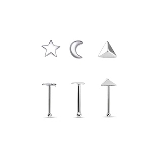 925纯银豆豆爱心五角星星带钻迷你耳钉小耳钉耳骨钉耳棒鼻钉鼻环