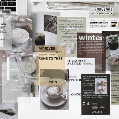 papermore珍惜人间日常系列diy手帐装饰韩系素材包