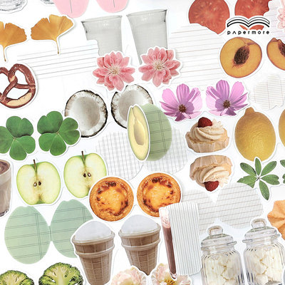 papermore 温软日常系列手帐装饰韩系双面印刷白牛皮可书写便签纸