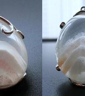 ◆只羡鸳鸯不羡仙◆  收藏级千层金字塔白幽灵情侣坠  千层金字塔