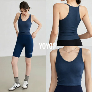 大码胖mm运动套装背心女夏2026新款普拉提吊带健身服文胸瑜伽上衣