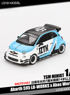 【领衔】现货|Abarth 595 LBWK x Abas IZTK TSM MINIGT 64车模型