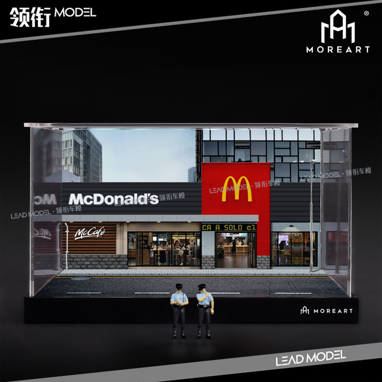 现货|MoreArt 1/64 场景模型 香港警察人偶 抄牌 麦当劳 街道