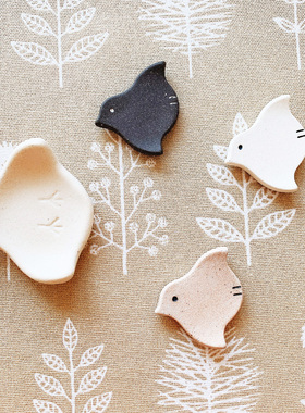 日本制美浓烧minoru森系飞鸟筷架zakka陶瓷箸置筷托礼物餐具架