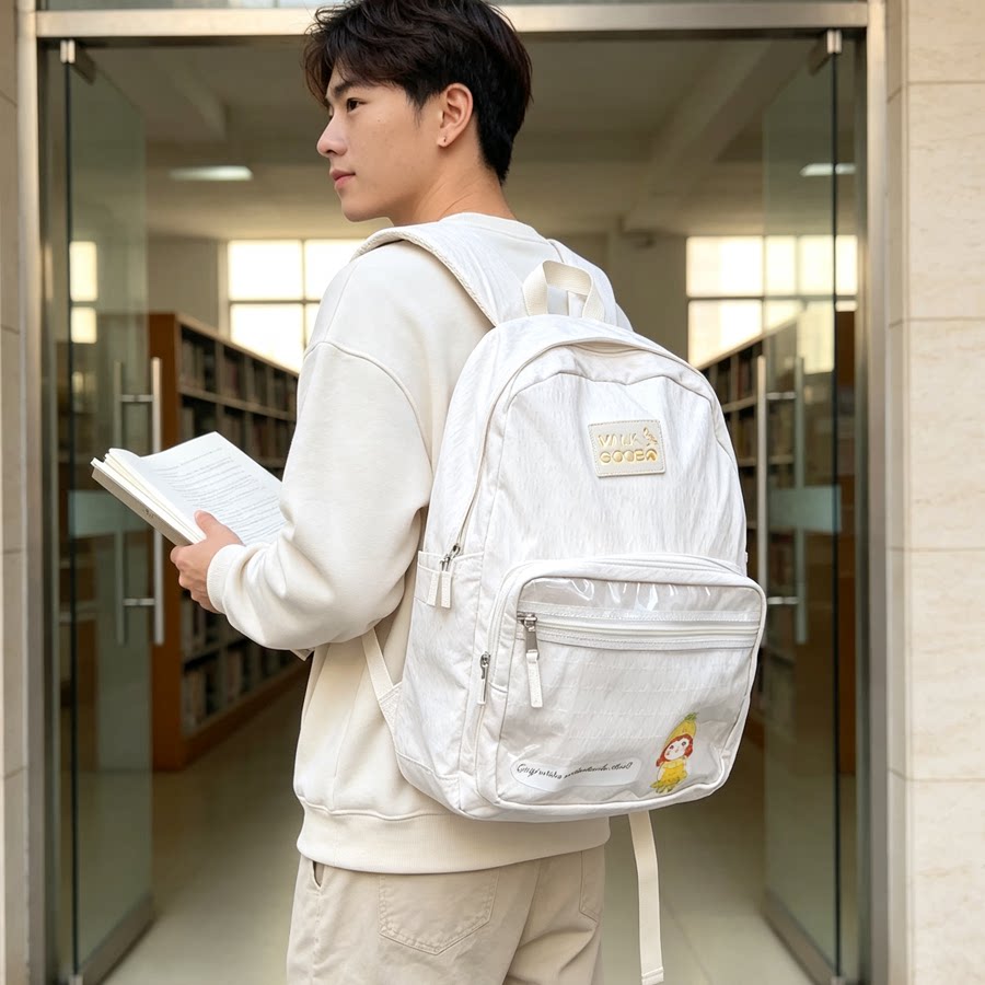 哥步GOOBOWALK双肩包大容量轻便背包初高中大学生防水透明包痛包