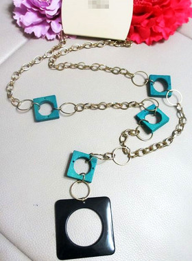 饰品欧美夸张派对天然吊坠毛衣链