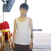 SEPT夏季 T恤 无袖 束胸内衣加强绷带胸大显小纯色外穿背心大码 长款