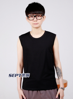 SEPT束胸纯色无袖背心款束胸长款外穿束胸衣缩胸裹胸大胸显小