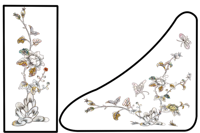古筝杨琴中阮古典乐器花贴花贝雕
