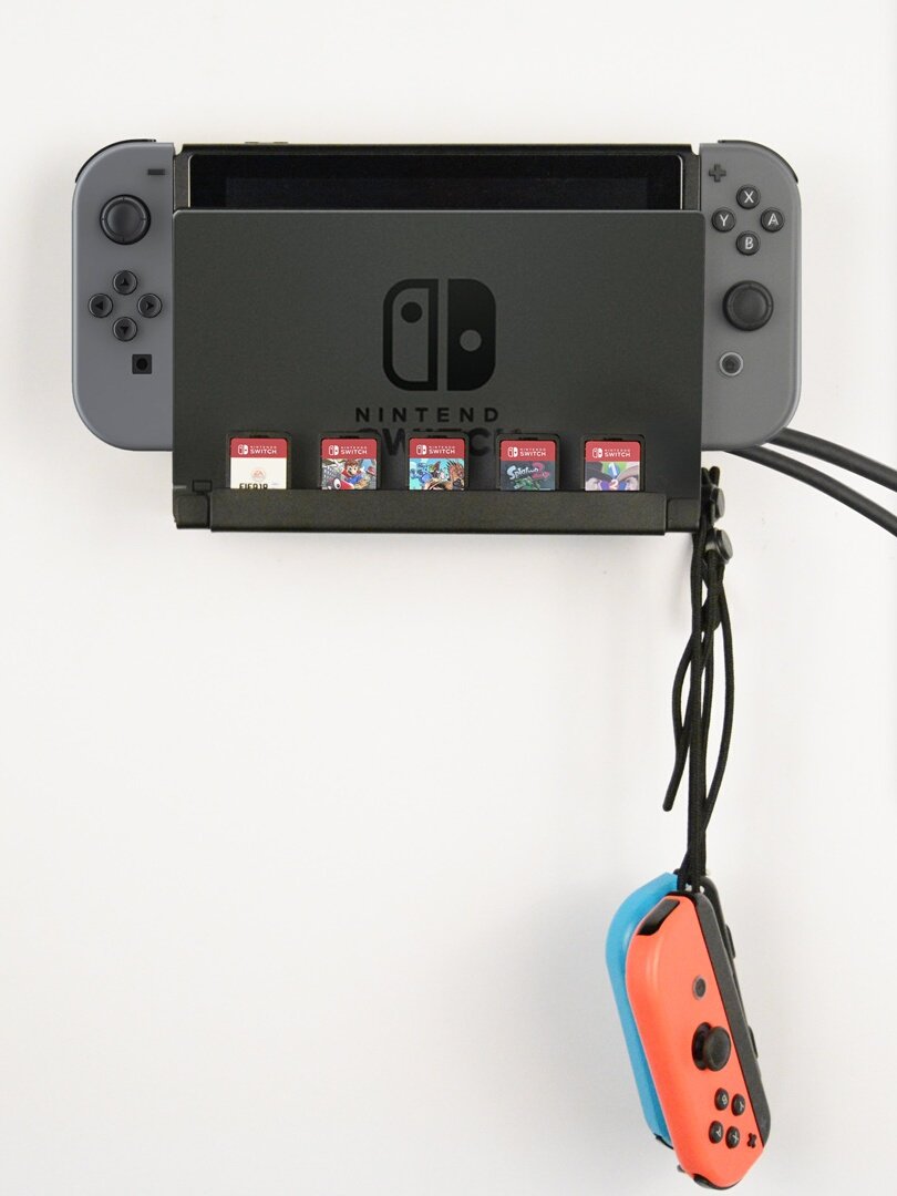 NINTENDO 스위치 벽면 브래킷 + 컨트롤러 브래킷은 기존 모델|확장 버전|OLED 게임 카드 보관 장치와 호환됩니다