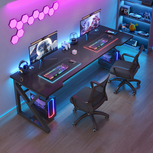 家用卧室现代简约游戏桌书桌桌椅组合套装 双人电脑桌台式 电竞桌子
