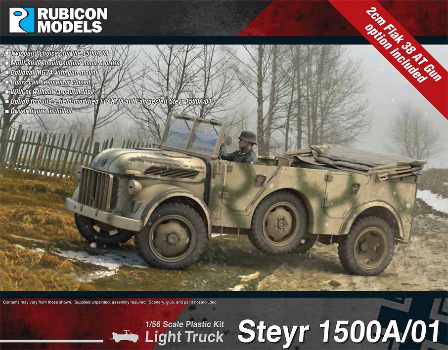 Rubicon 280113 拼装模型 1/56 德国 斯泰尔1500A/01轻型卡车