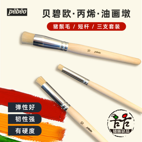 贝碧欧丙烯油画圆平头猪鬃画刷