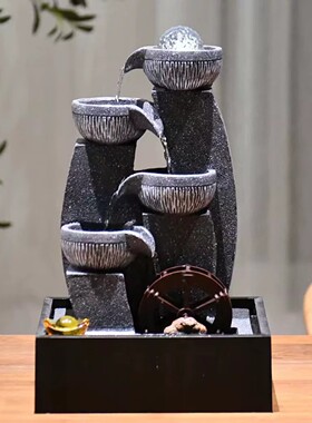 小型流水喷泉加湿器摆设客厅办公装饰家居桌面循环水流摆件