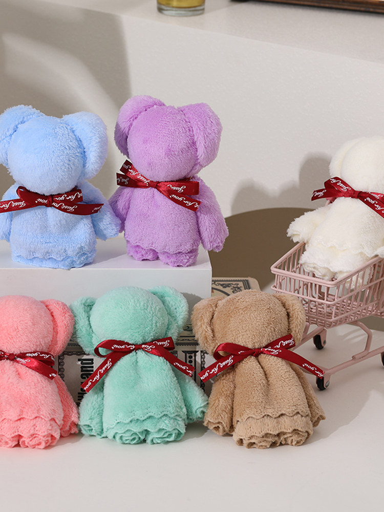 thumbnail for Bear Towel Souvenir Gift for Wedding, Back-To-School, Full Moon Celebration, Opening Ceremony, Practical Creative Event Gift, Customizable