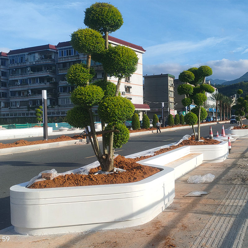 厂家定制uhpc高端泰科阿尔博水泥石树池石座椅清水混凝土异形坐凳