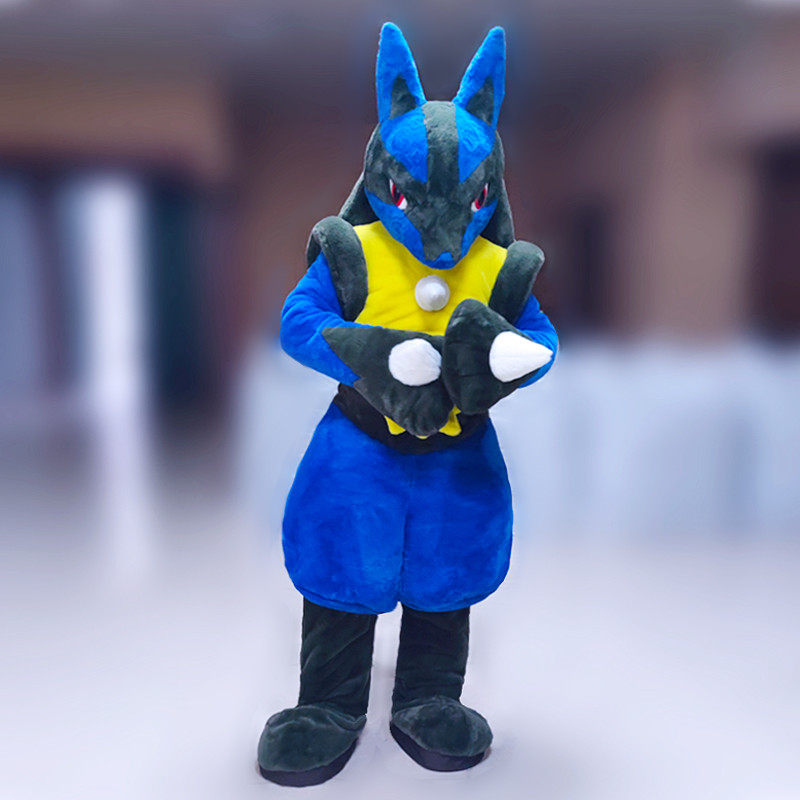 神奇精灵宝贝 路卡利欧人偶服装可穿戴表演 订做设计毛绒玩具