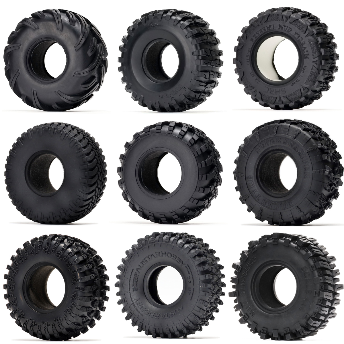 RC 1/10 仿真攀爬车胎皮 2.2寸120-142mm SCX10 Wraith YETI TRX4