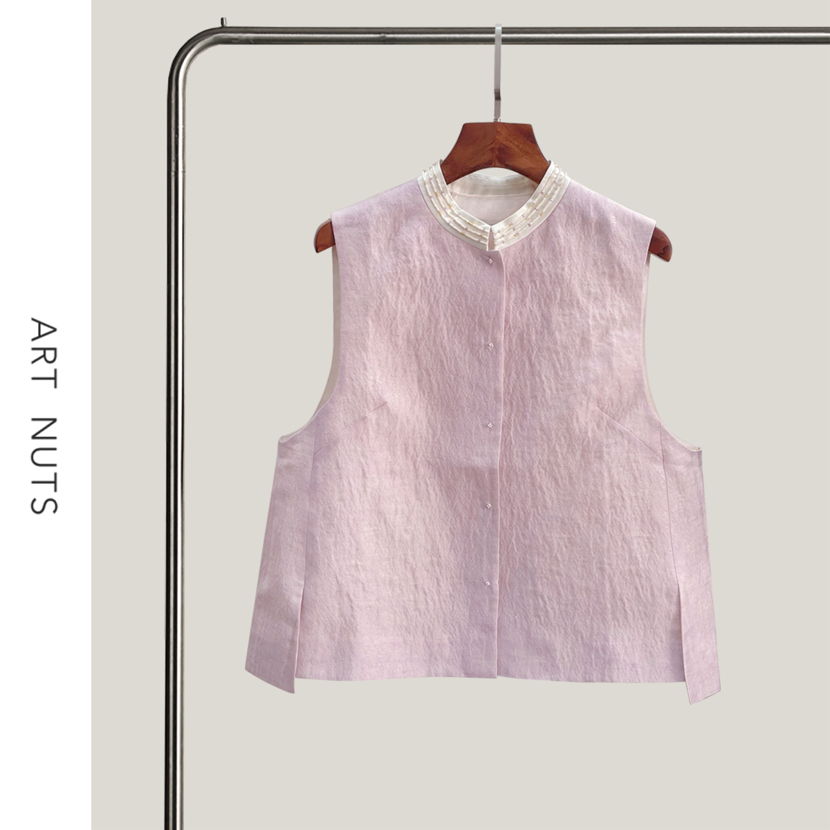 悦迷Art Nuts 追忆似水年华 新中式国风立领轻奢无袖单排扣马甲