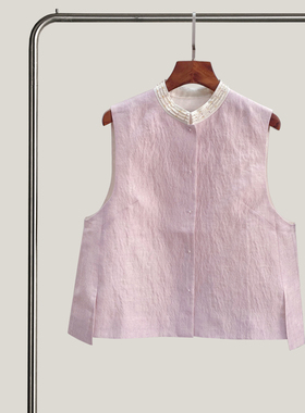 悦迷Art Nuts 追忆似水年华 新中式国风立领轻奢无袖单排扣马甲