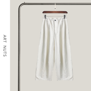 Art 松紧腰抽绳休闲通勤阔腿空气裤 Nuts 线条 简约 悦迷