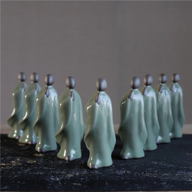 无相僧和尚宠禅意境摆件绿植盆栽盆景迷你茶几桌博古装饰陶瓷公仔