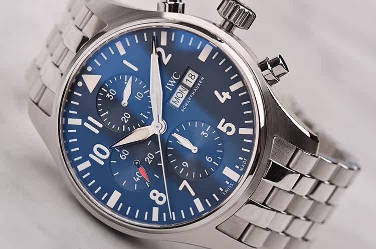 已售出【98新】万国飞行员小王子特别版计时双历自动钢带男表IW377717