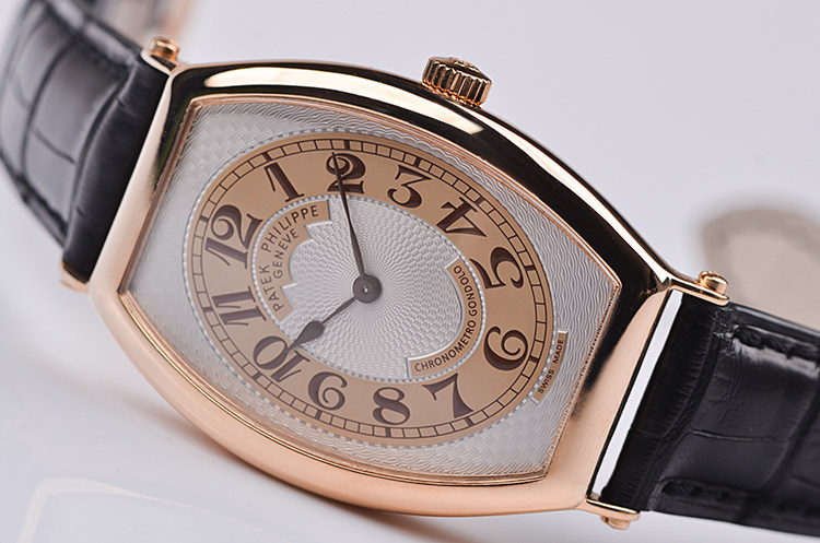 已售出【98新】百达翡丽GONDOLO玫瑰金两针手上链皮带男表5098R-001全套