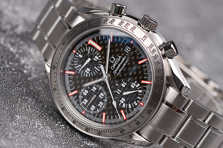 已售出【98新】欧米茄超霸舒马赫限量版计时日历自动钢带男表3519.50.00