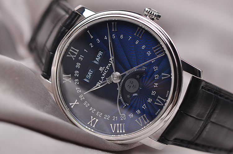 已售出【97新】宝珀Villeret白金全历月相自动折叠扣男表6654-1529-55B