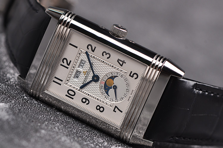 已售出【98新】积家翻转面全历月相手上链折叠扣皮带男表Q3758420盒证齐