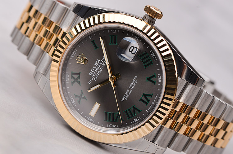 已售出【国行全新】劳力士间金绿罗马新款日志41MM自动男表126333五铢带