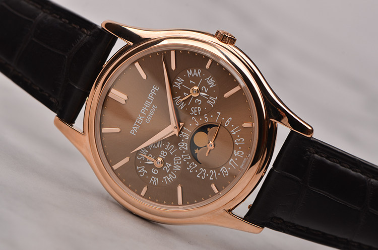 【97新】百达翡丽超级复杂功能时计玫瑰金万年历月相男表5140R