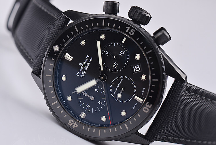 已售出【98新】宝珀五十噚黑陶瓷计时日历自动男表5200-0130-B52A盒证齐