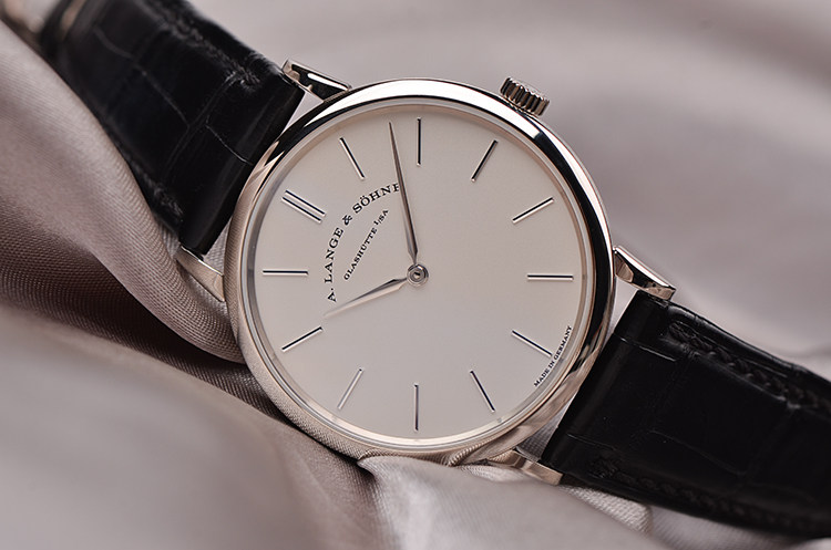 已售出【98新】朗格萨克森白金37MM三天动能手上链皮带男表201.027