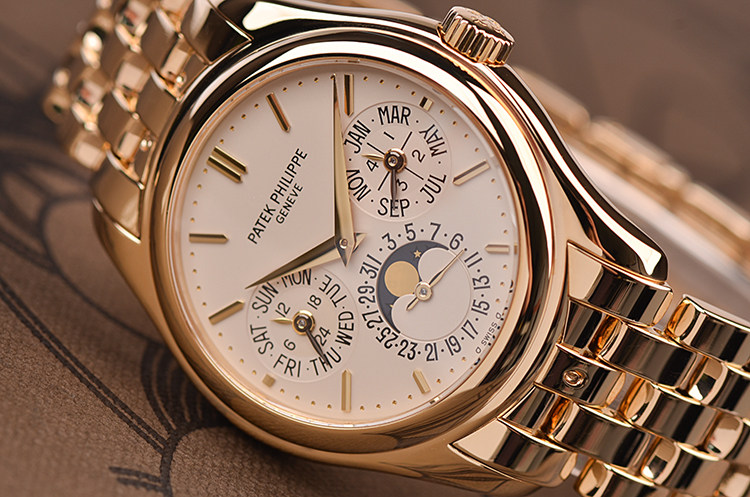 已售出【98新】百达翡丽超级复杂功能时计黄金万年历月相自动男表5136/1