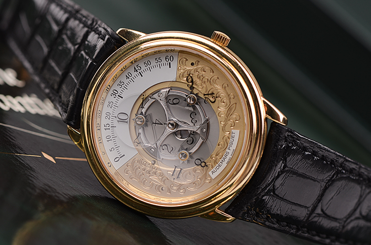 已售出【98新】爱彼star wheel星轮黄金雕花面盘自动机械男表BA5720/002