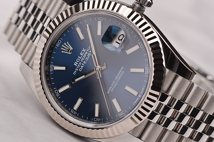 已售出【98新】劳力士日志型蓝盘大三针日历自动机械男表126334盒证齐