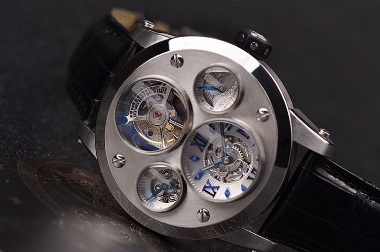 已售出【97新】万希泉时间装置系列陀飞轮动显昼夜显示手上链男表MOV147