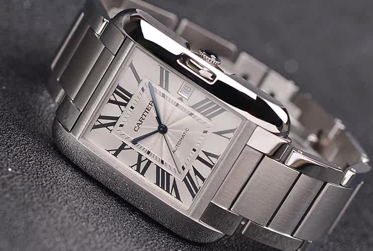 已售出【98新】卡地亚坦克大号大三针日历自动机械钢带男表W5310008在保