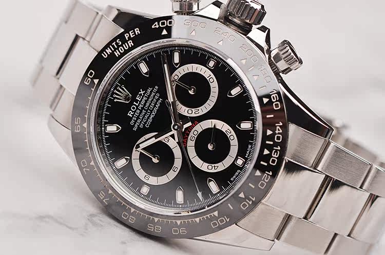 已售出【98新】劳力士迪通拿新款黑面计时钢带自动男表116500LN盒证齐